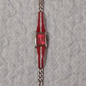 The Limited Red with accents strap watch